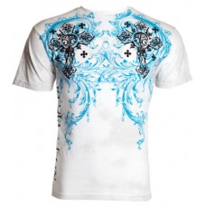 Raw State AFFLICTION Mens T-Shirt REDEMPTION CROSS